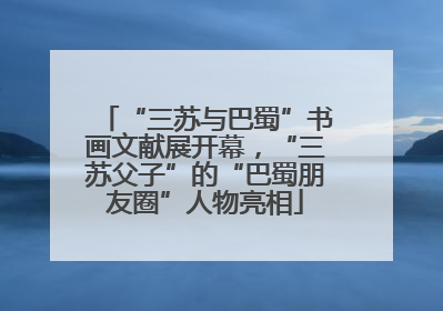“三苏与巴蜀”书画文献展开幕，“三苏父子”的“巴蜀朋友圈”人物亮相