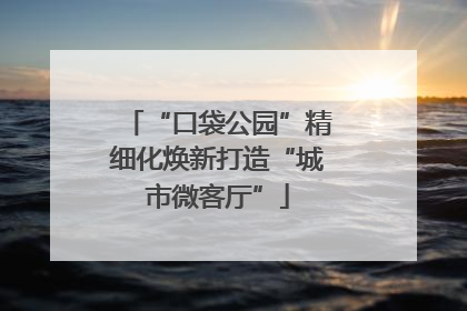 “口袋公园”精细化焕新打造“城市微客厅”