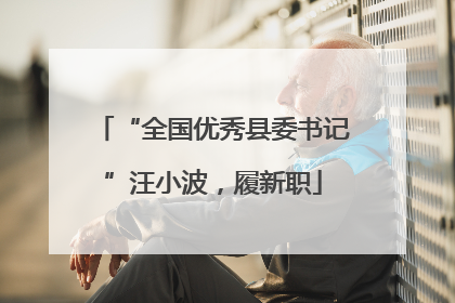 “全国优秀县委书记”汪小波，履新职