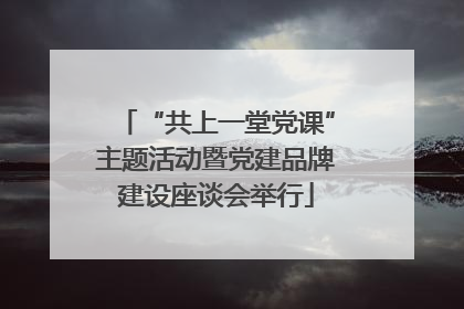 “共上一堂党课”主题活动暨党建品牌建设座谈会举行