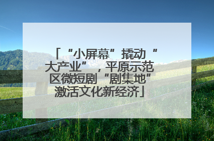 “小屏幕”撬动“大产业”，平原示范区微短剧“剧集地”激活文化新经济