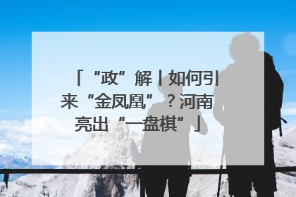 “政”解丨如何引来“金凤凰”？河南亮出“一盘棋”