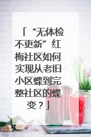“无体检不更新”红梅社区如何实现从老旧小区蝶到完整社区的蝶变？