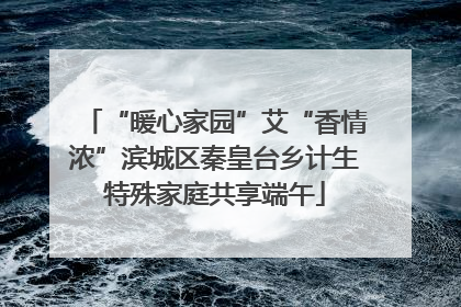 “暖心家园”艾“香情浓”滨城区秦皇台乡计生特殊家庭共享端午