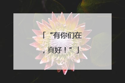 “有你们在，真好！”
