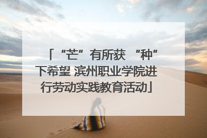 “芒”有所获 “种”下希望 滨州职业学院进行劳动实践教育活动