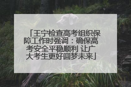 王宁检查高考组织保障工作时强调：确保高考安全平稳顺利 让广大考生更好圆梦未来