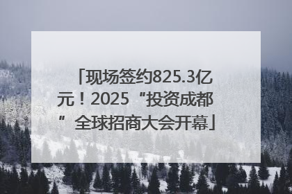 现场签约825.3亿元！2025“投资成都”全球招商大会开幕