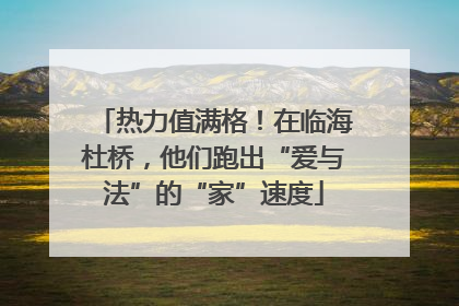 热力值满格！在临海杜桥，他们跑出“爱与法”的“家”速度