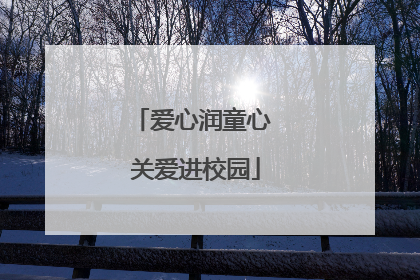 爱心润童心 关爱进校园