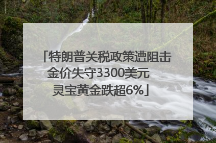 特朗普关税政策遭阻击金价失守3300美元 灵宝黄金跌超6%
