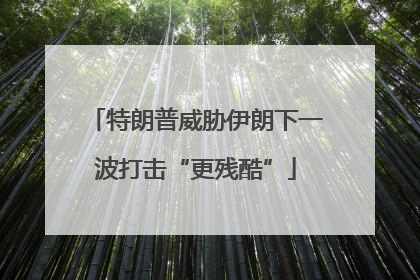 特朗普威胁伊朗下一波打击“更残酷”