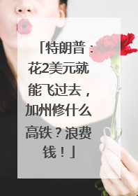 特朗普：花2美元就能飞过去，加州修什么高铁？浪费钱！