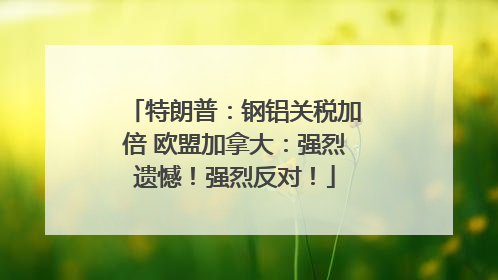 特朗普：钢铝关税加倍 欧盟加拿大：强烈遗憾！强烈反对！