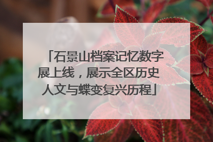 石景山档案记忆数字展上线，展示全区历史人文与蝶变复兴历程