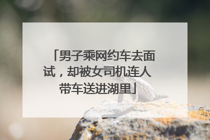男子乘网约车去面试，却被女司机连人带车送进湖里