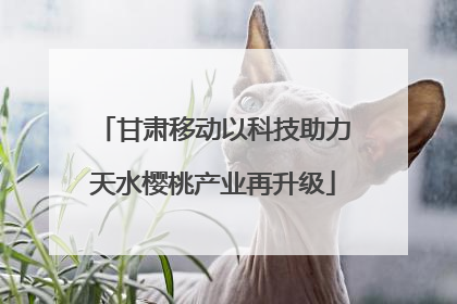 甘肃移动以科技助力天水樱桃产业再升级