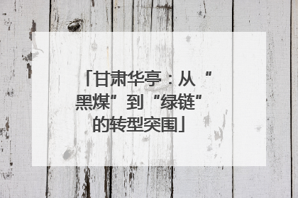 甘肃华亭：从“黑煤”到“绿链”的转型突围