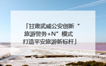 甘肃武威公安创新“旅游警务+N”模式 打造平安旅游新标杆