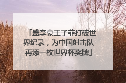盛李豪王子菲打破世界纪录，为中国射击队再添一枚世界杯奖牌