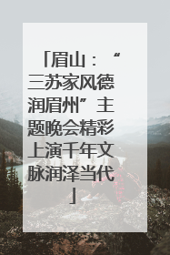眉山：“三苏家风德润眉州”主题晚会精彩上演千年文脉润泽当代