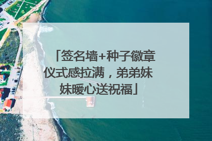 签名墙+种子徽章仪式感拉满，弟弟妹妹暖心送祝福