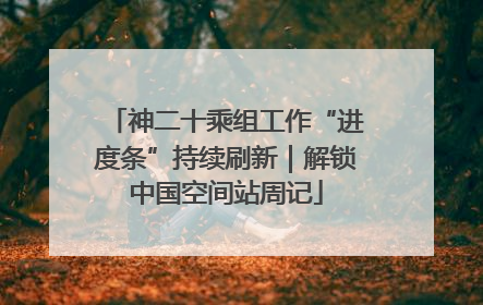 神二十乘组工作“进度条”持续刷新｜解锁中国空间站周记