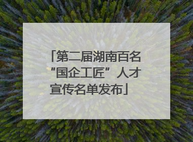 第二届湖南百名“国企工匠”人才宣传名单发布
