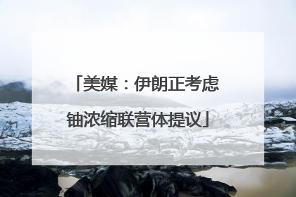 美媒：伊朗正考虑铀浓缩联营体提议