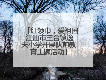 红领巾，爱祖国 江油市三合镇逸夫小学开展队前教育主题活动