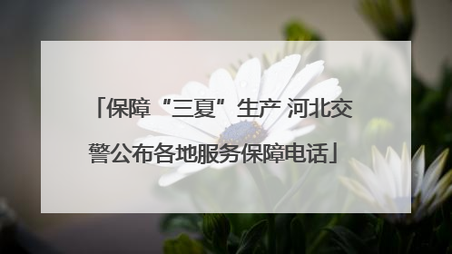 保障“三夏”生产 河北交警公布各地服务保障电话