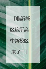 临沂城区这所高中新校区来了！