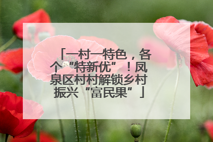 一村一特色，各个“特新优”！凤泉区村村解锁乡村振兴“富民果”