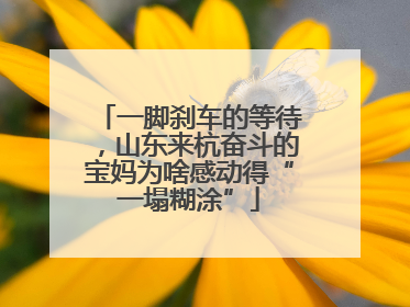 一脚刹车的等待，山东来杭奋斗的宝妈为啥感动得“一塌糊涂”