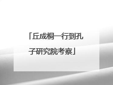 丘成桐一行到孔子研究院考察