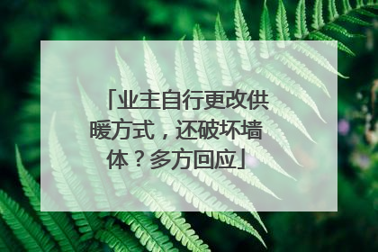 业主自行更改供暖方式，还破坏墙体？多方回应