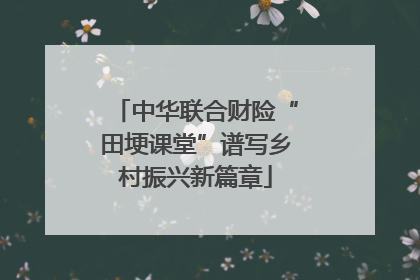 中华联合财险“田埂课堂”谱写乡村振兴新篇章