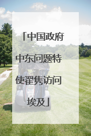 中国政府中东问题特使翟隽访问埃及