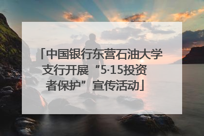 中国银行东营石油大学支行开展“5·15投资者保护”宣传活动