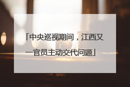 中央巡视期间，江西又一官员主动交代问题