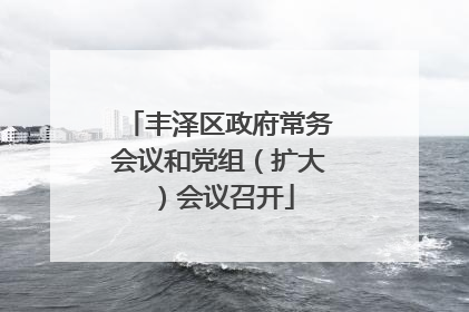 丰泽区政府常务会议和党组（扩大）会议召开