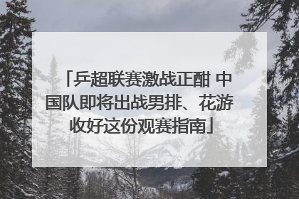 乒超联赛激战正酣 中国队即将出战男排、花游 收好这份观赛指南