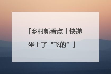 乡村新看点丨快递坐上了“飞的”