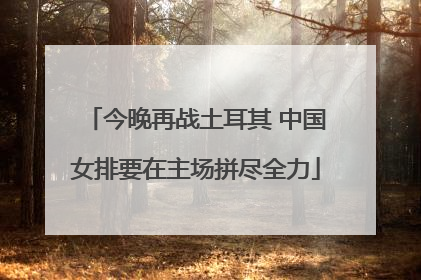 今晚再战土耳其 中国女排要在主场拼尽全力