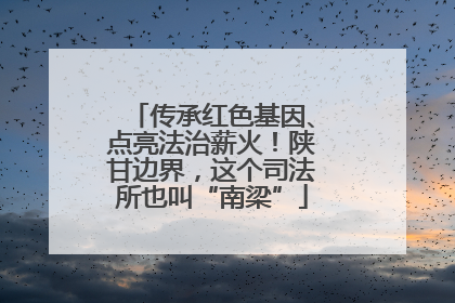 传承红色基因、点亮法治薪火！陕甘边界，这个司法所也叫“南梁”