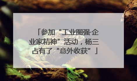 参加“工业图强·企业家精神”活动，杨三占有了“意外收获”