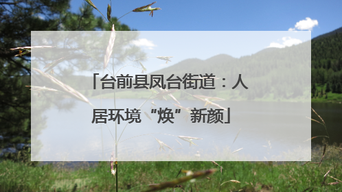 台前县凤台街道：人居环境“焕”新颜