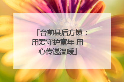 台前县后方镇：用爱守护童年 用心传递温暖