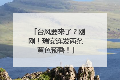 台风要来了？刚刚！瑞安连发两条黄色预警！