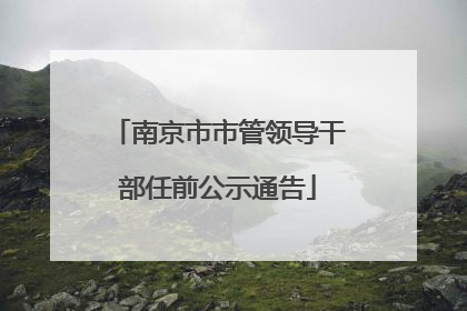 南京市市管领导干部任前公示通告